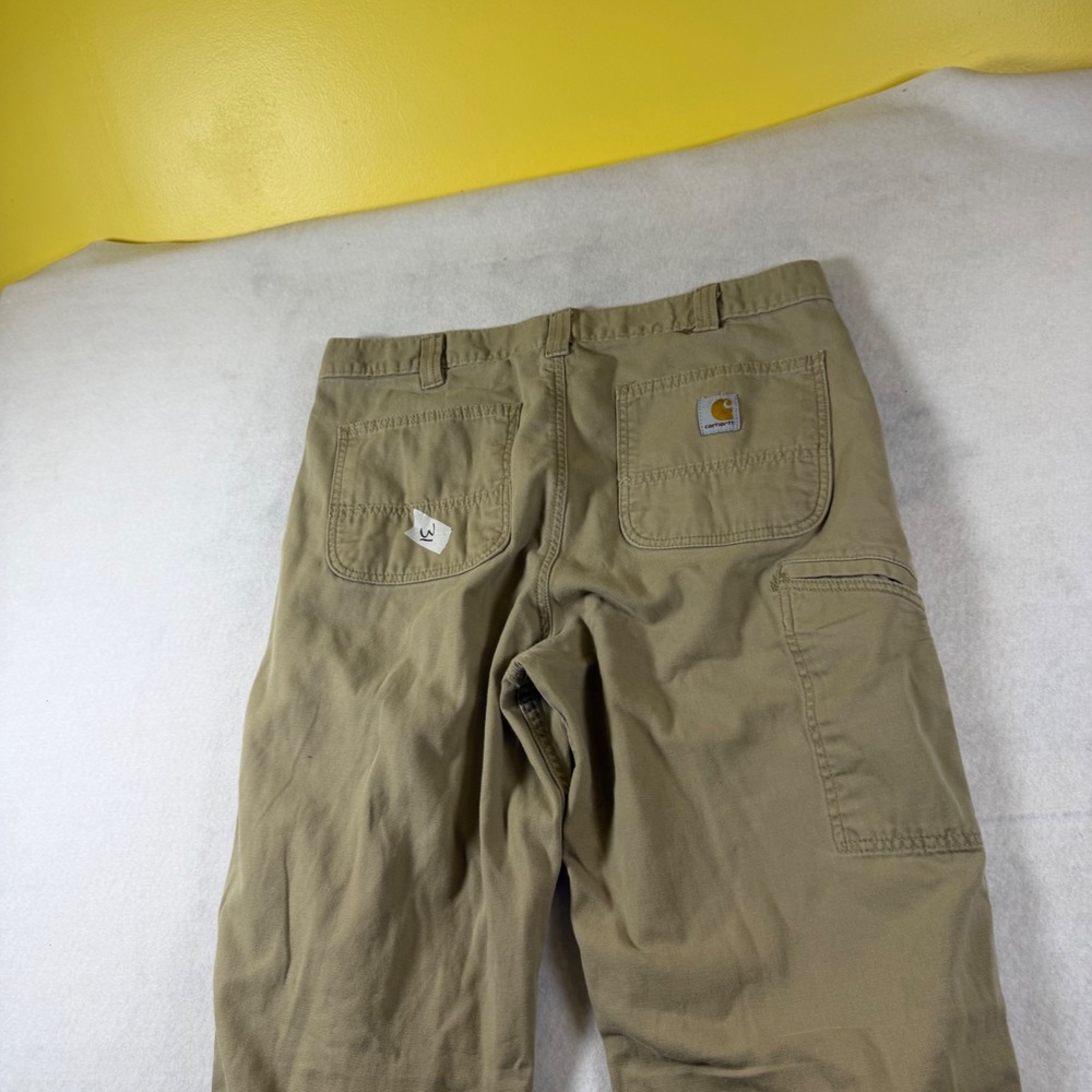 Carhartt Relaxed Fit Carpenter Pants Tan Duck Canvas Mens 36x34 Workwear Utility